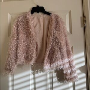 Chic Pink Fuzzy girl’s jacket/cardigan size M